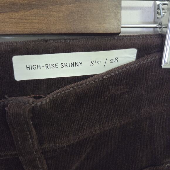Pilcro Anthropologie Classy Corduroy High Rise Skinny Pants Dark Brown Size 28 - Picture 4 of 10